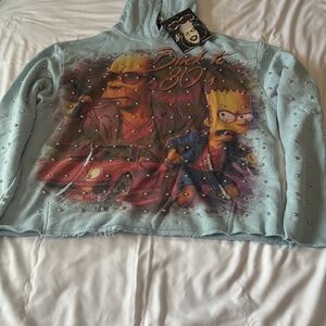 Men's Light Blue Crewneck Graphic Sweatshirt - 'Back to 80s'